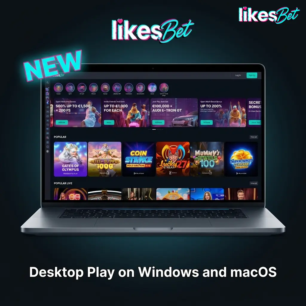 LikesBet desktop play on Windows and macOS browsers with betting, casino games, bonuses and withdrawals