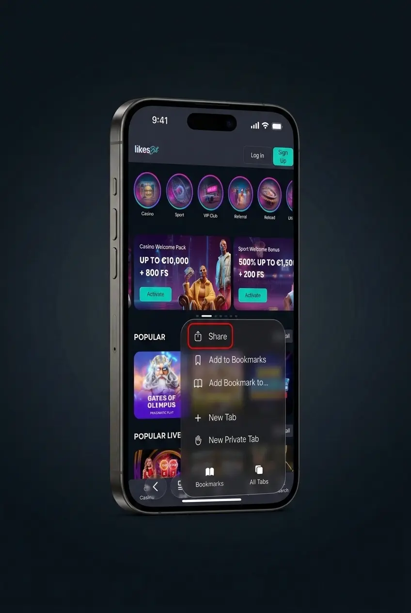 LikesBet iOS app download guide showing four setup steps for iPhone and iPad