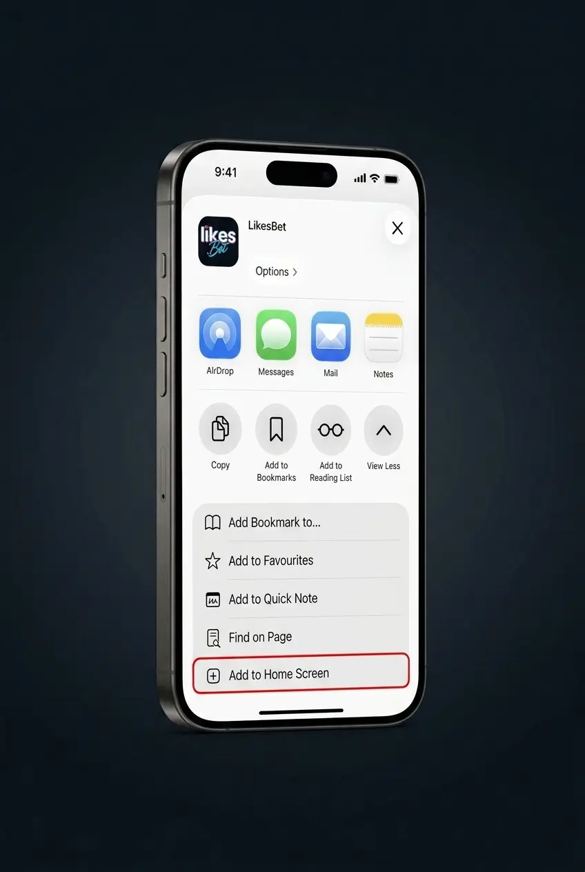 LikesBet iOS app download steps for iPhone and iPad with setup prompts and sportsbook access