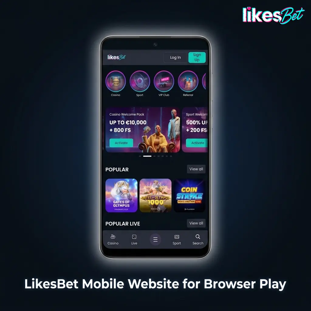 LikesBet mobile website for browser betting with sportsbook, casino, deposits and app vs site comparison