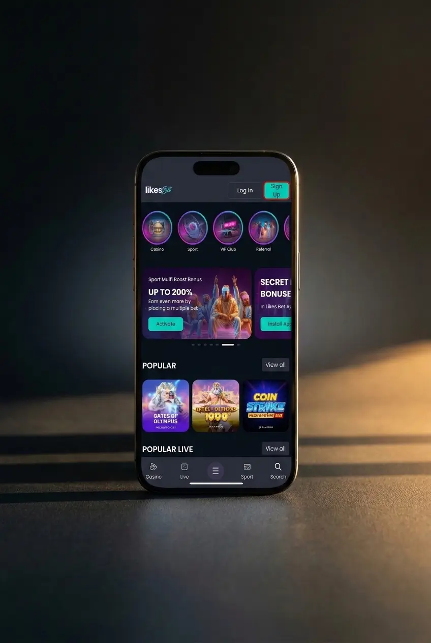 LikesBet website sign-up steps for creating one casino and sportsbook account with personal details and bonus choice