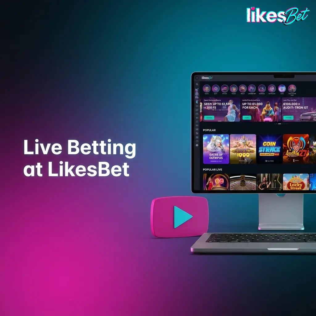 LikesBet live betting interface showing in-play odds, stake, bet slip and payouts for sports events