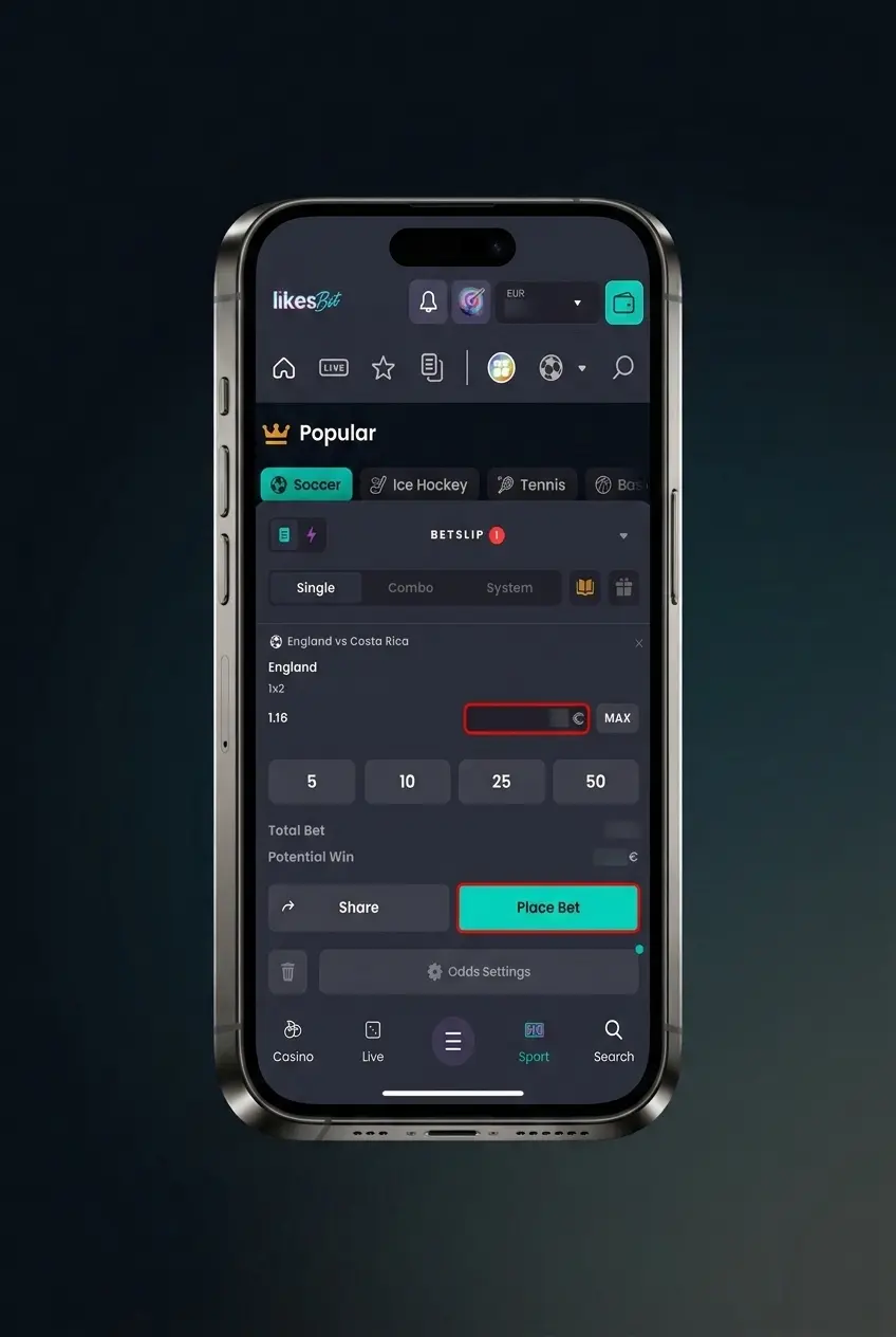 LikesBet esports betting guide for Netherlands: register, fund in EUR, verify, choose a game and confirm odds