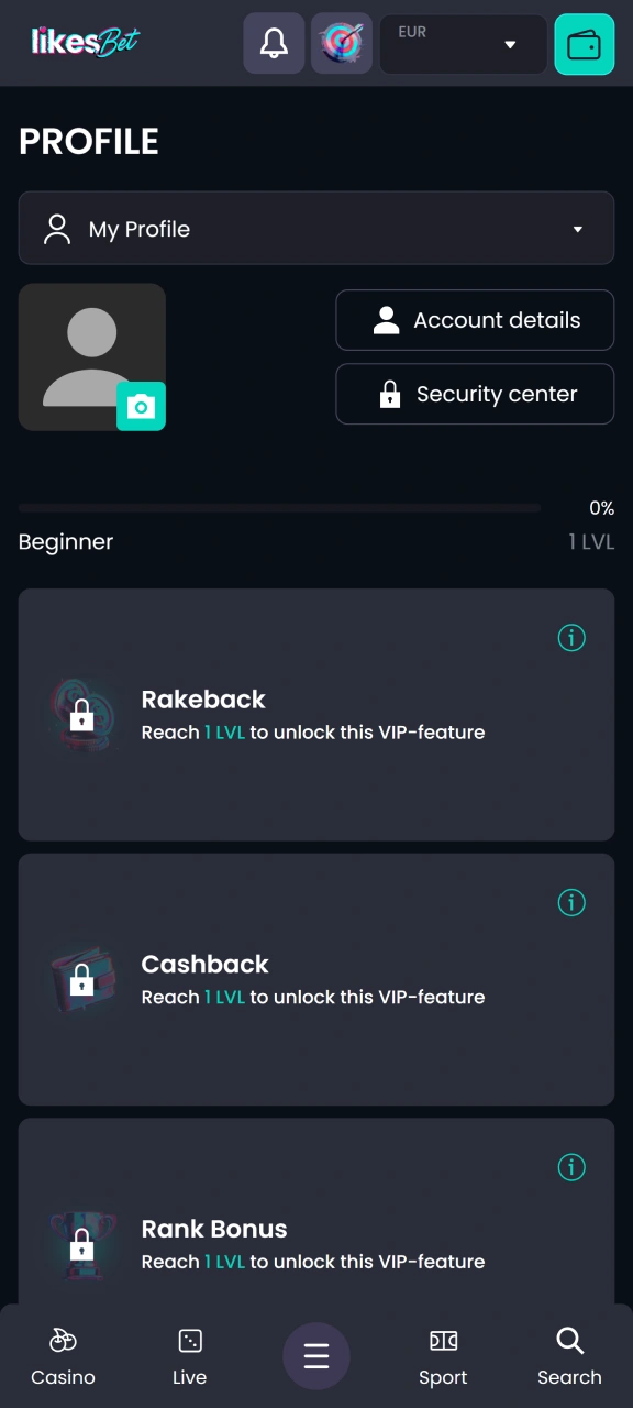 Log in to your LikesBet account and set everything up so you can place your first football bet.